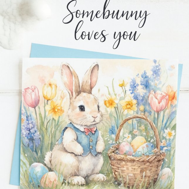 Bunny Loves You Easter Holiday (for kids) Postcard Helg Vykort (Skapare uppladdad)