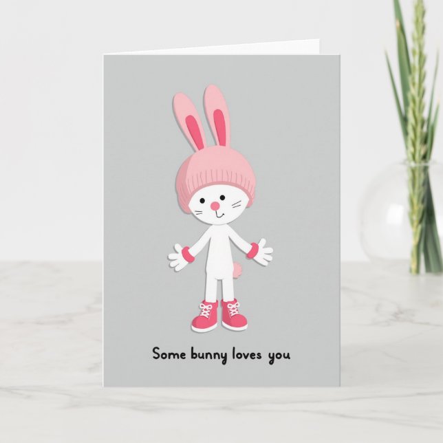 Bunny Loves You Mönsterkort Kort (Framsida)