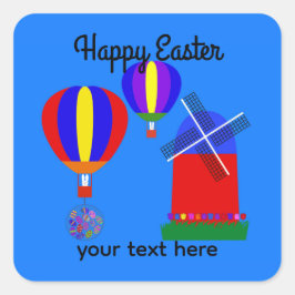 Bunny Luftballong #1-2 Stickers Fyrkantigt Klistermärke