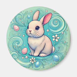 ~ Bunny Magnet ~ Easter eggs & swirls ~