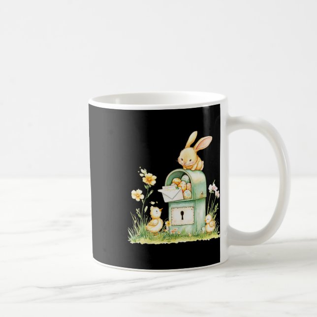 Bunny Mailbox Delivering With Eggs  Kaffemugg (Höger)