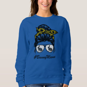 Bunny Mamma Messy Bun Solrosrabbit Mamma Messy T Shirt