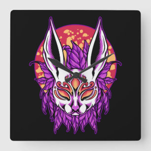 Bunny Mask Fyrkantig Klocka