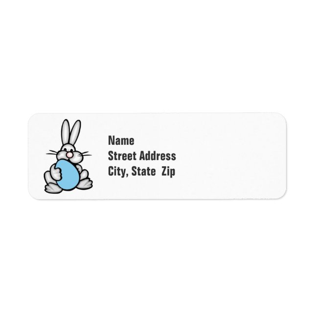Bunny med Baby blue ägg Returadress Etikett (Framsidan)