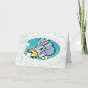 Bunny med Baby Chick Påsk Card Helgkort