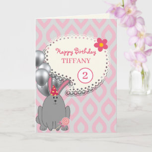 Bunny med ballonger kort