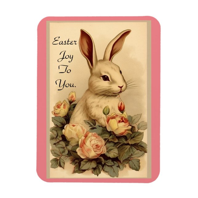 Bunny med blommor Flexibel magnet (Vertikal)