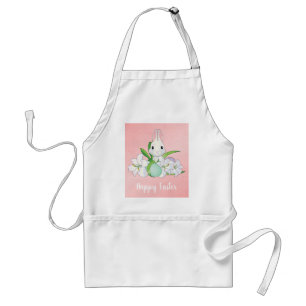 Bunny med blommor förkläde