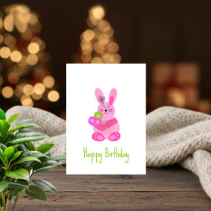 Bunny med blommor julkort