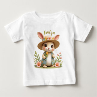 Bunny med blommor t shirt