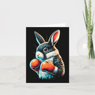 Bunny med boxinghandskar kort
