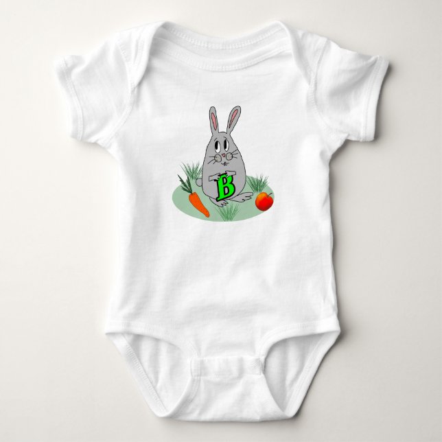 Bunny med brev B på gräsmatta T Shirt (Framsida)