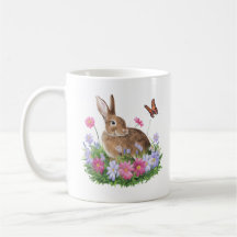 Bunny med Butterfly och Fält i Flowers