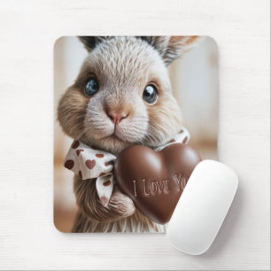 Bunny med choklad Kärlek Heart Musmatta