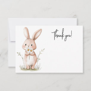 Bunny med Daisy Baby Shower - tackkort Anteckningskort