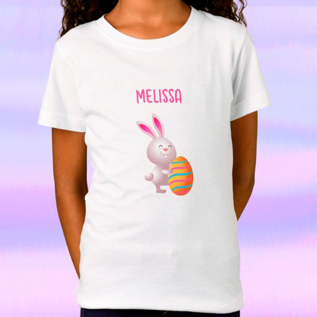 BUNNY MED FÄRGAD EGG PERSONLIG T-Shirt (Skapare uppladdad)
