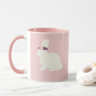 Bunny med Flower Krona Mugg