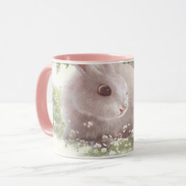 Bunny med Flowers Mugg