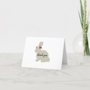 Bunny med Flowers Tack Kort