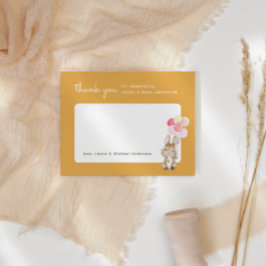 Bunny med Gulten Bubblor Baby Shower Tack Kort