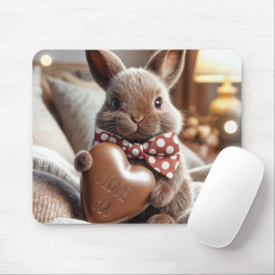 Bunny med I Kärlek Chocolate Heart Musmatta