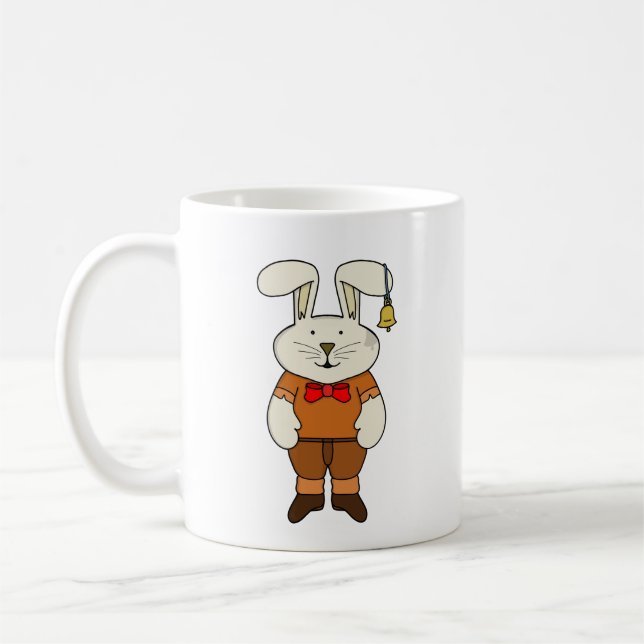 Bunny med klocka i örat kaffemugg (Vänster)