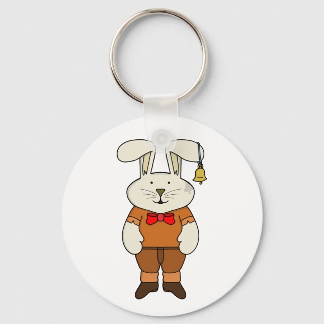Bunny med klocka i örat nyckelring (Framsida)