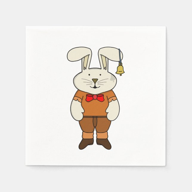 Bunny med klocka i örat pappersservett (Framsidan)