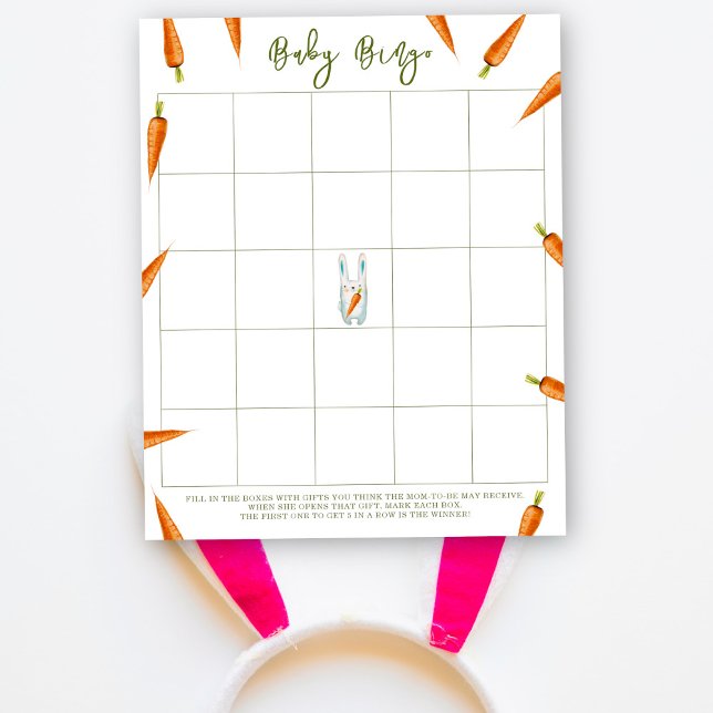 Bunny med morötter - Babyduschbingo-spel (Skapare uppladdad)