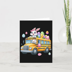 Bunny med Påskägg Basket på Buss Hu i skolan Kort