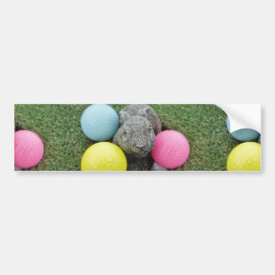 Bunny med rosa blue gult-ägg bildekal
