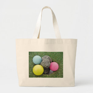 Bunny med rosa blue gult-ägg jumbo tygkasse