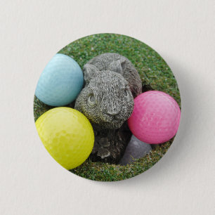 Bunny med rosa blue gult-ägg knapp