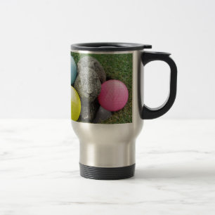 Bunny med rosa blue gult-ägg resemugg