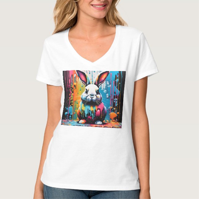 Bunny med stänk t shirt (Framsida)