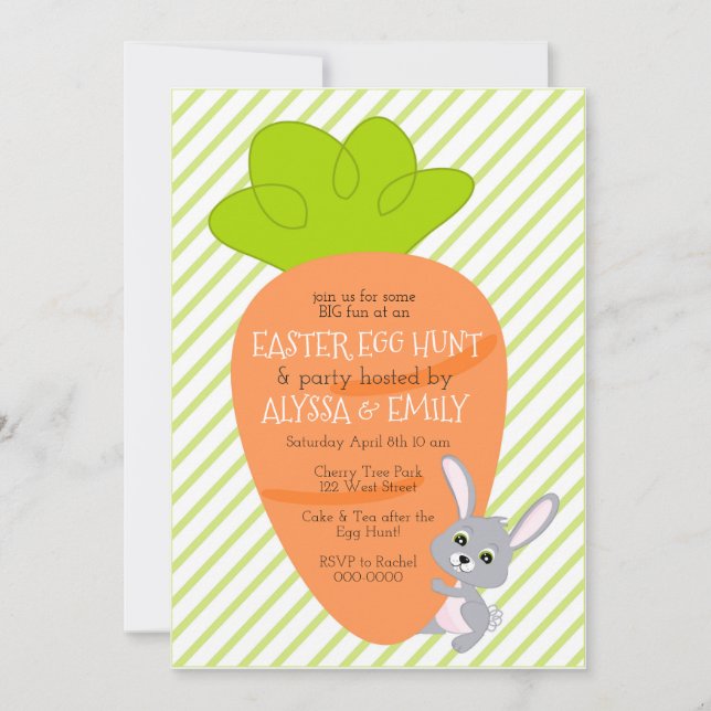 Bunny med stor morotinbjudan inbjudningar (Framsida)