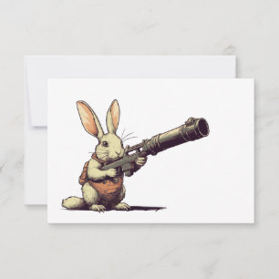 bunny med stort gevär anteckningskort