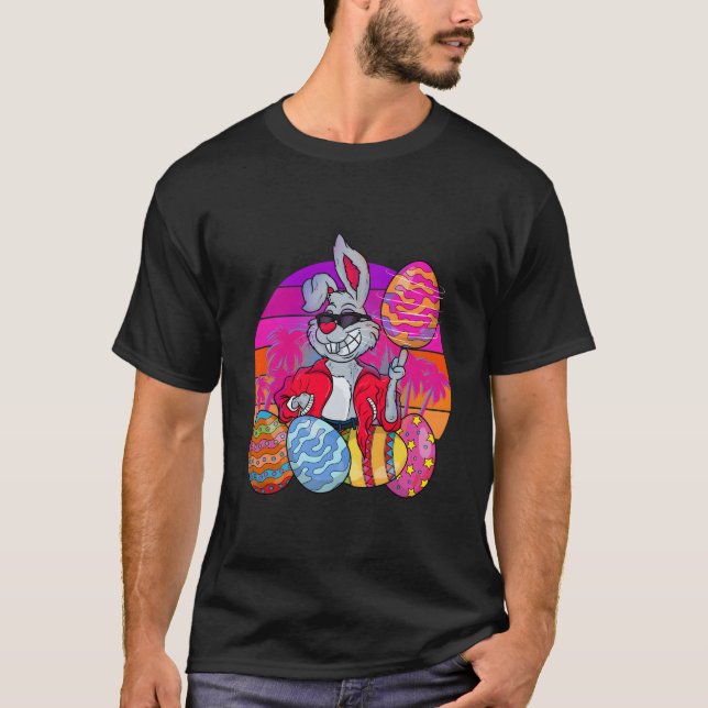 Bunny Miami Rabbit Pet Easter Eggs Animal T Shirt (Framsida)