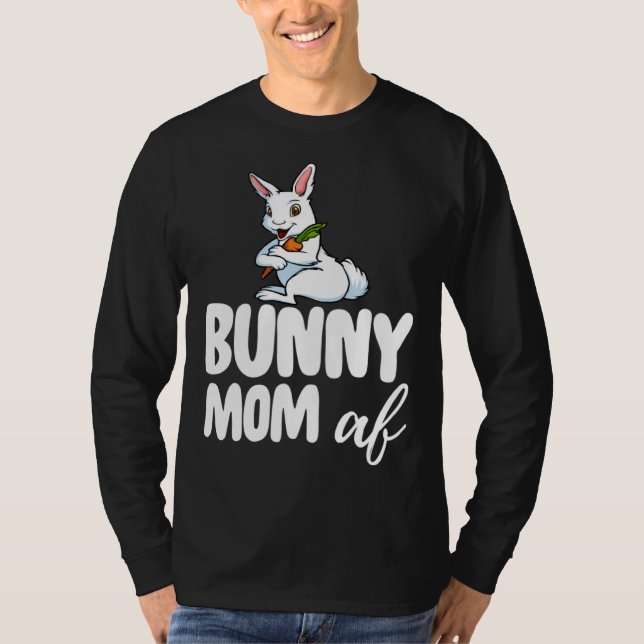 Bunny Mom  Women Crazy Bunny Lady T Shirt (Framsida)