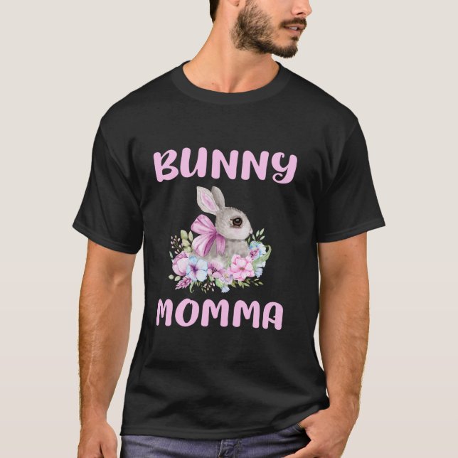Bunny Momma Rabbit Mamma Owner Älskare Blommigt Gi T Shirt (Framsida)