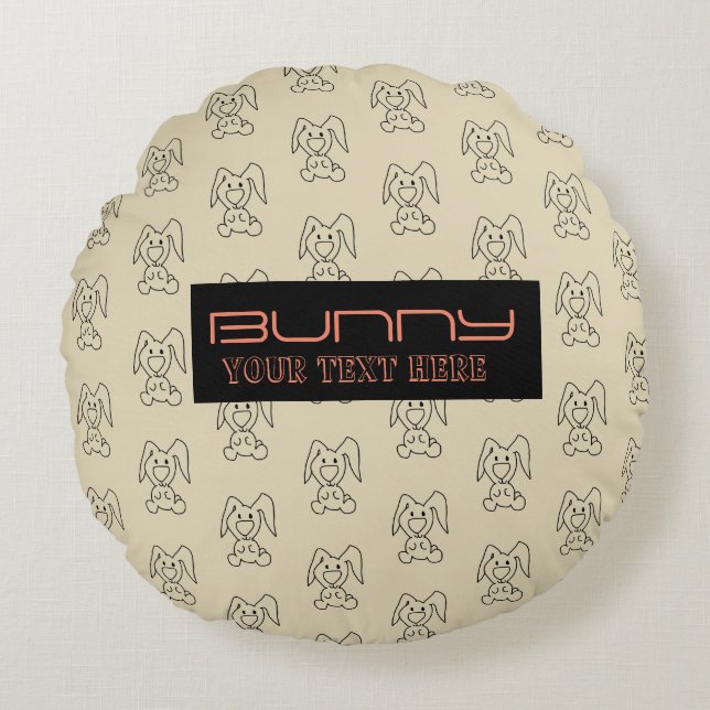 BUNNY MÖNSTER RUND KUDDE (Framsidan)