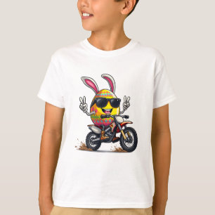 Bunny Motocross Rider Dirt Bike Egg Design T Shirt