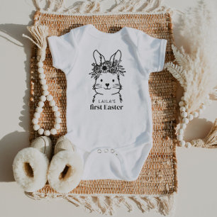 Bunny My First Påsk Namn Baby Bodykostydräkt T Shirt