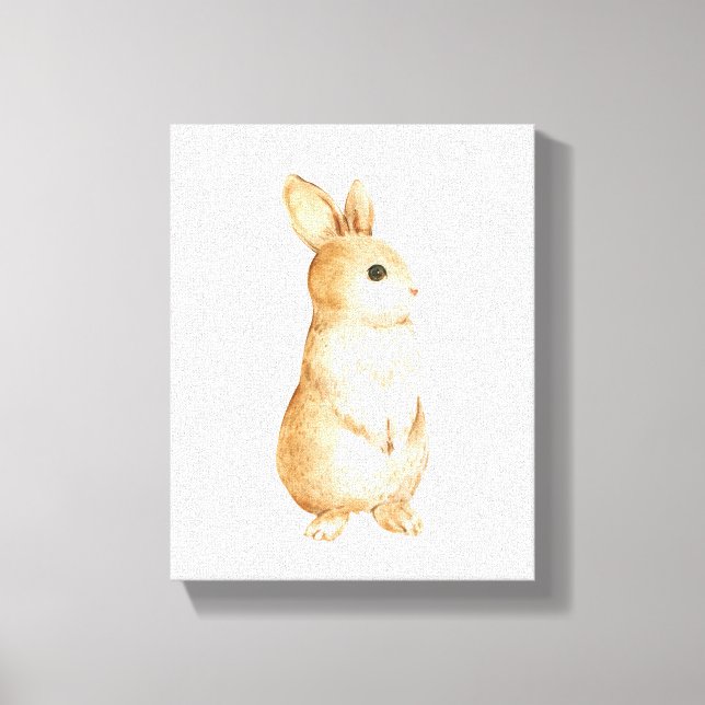 Bunny Nature Woodland Nursery Decor Canvastryck (Framsida)