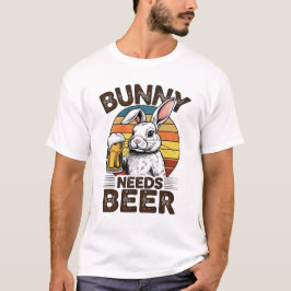 Bunny Needs Beer Funny Design for Beer Lovers T Shirt
