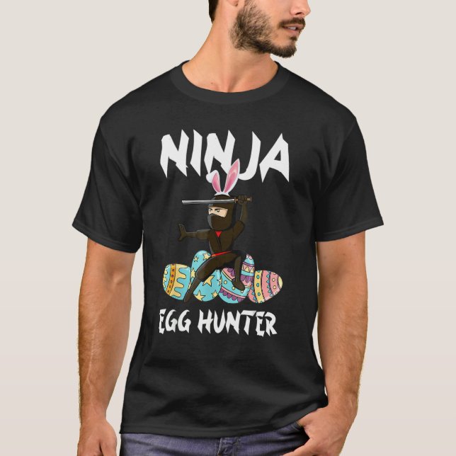 Bunny Ninja Cute Egg Hunter Påsk Day T Shirt (Framsida)
