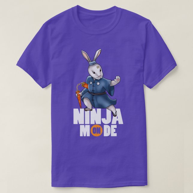 Bunny Ninja Mode Nunchucks Kendo Katana Martial Ar T Shirt (Design framsida)