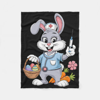 Bunny Nurse Easter Day Stethoscope Rabbit Scrub To Fleecefilt