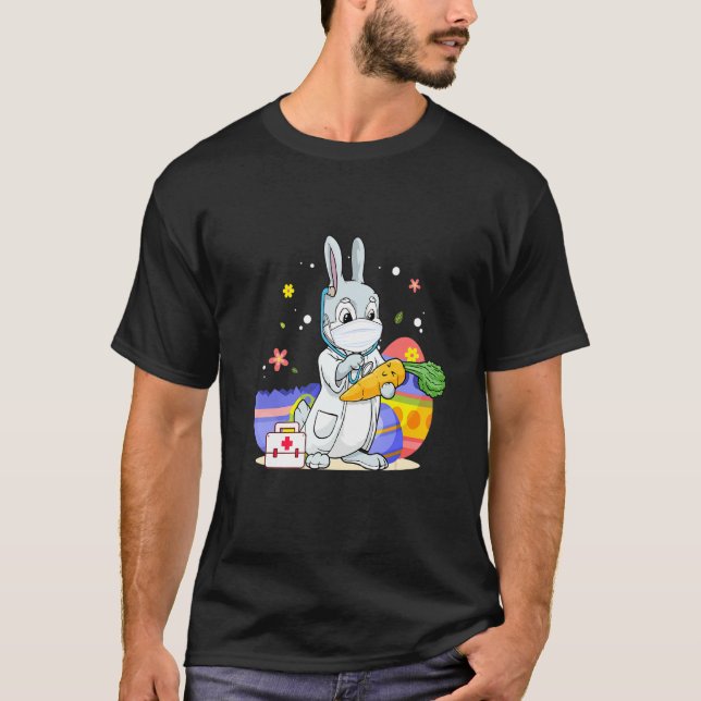 Bunny Nurse Funny Egg Påsk Day Doktor Matching T Shirt (Framsida)