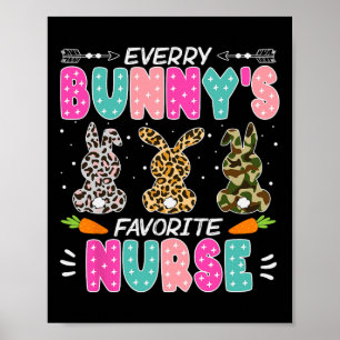 Bunny Nurse Roligt Påsk Dag Sjukvårdskvinna Poster